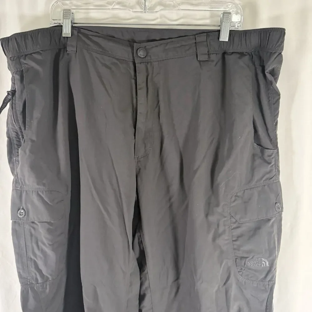 The North Face Cargo Hiking Pants Men's XXL Grey Zip Pockets Lightweight